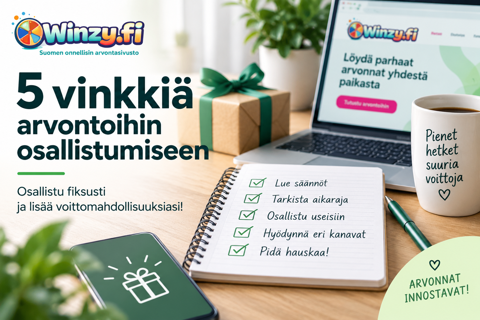 5 vinkkiä arvontoihin osallistumiseen